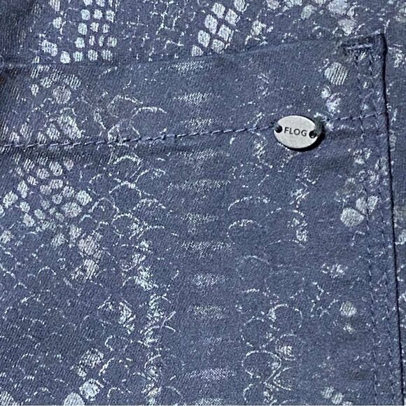 Bevy Flog Shely Drawstring Navy Snake Print Pant - Picture 3 of 5